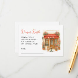 Tarjeta De Recepción Bonjour Bebe Baby Shower Diaper Raffle