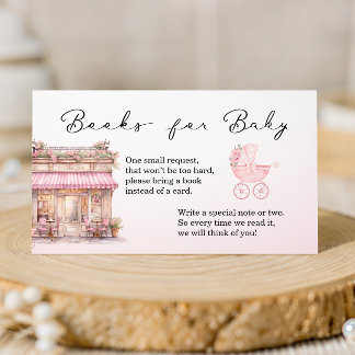 Tarjeta De Recepción Bonjour Bebe Books for Baby Pink Floral