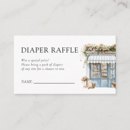 Tarjeta De Recepción Bonjour Bébé Francés Baby Shower Diaper Raffle