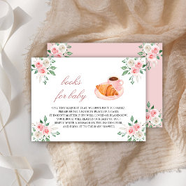 Tarjeta De Recepción Bonjour Bebe French Cafe Pink Floral Book Request