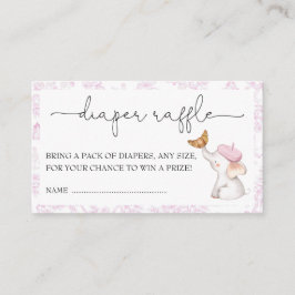 Tarjeta De Recepción Bonjour Bebe Romántico Chica francés Diaper Raffle