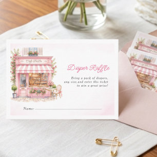 Tarjeta De Recepción Bonjour Café Parisino Bebe Rosa Baby Shower 