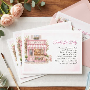 Tarjeta De Recepción Bonjour Café Parisino Bebe Rosa Baby Shower 