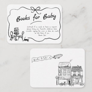 Tarjeta De Recepción Bonjour dibujada a mano Bebe Libros franceses para
