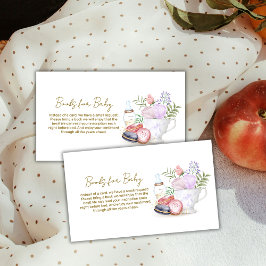 Tarjeta De Recepción Bonjour Floral Macarons Leche Tea Books Baby Showe