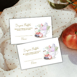 Tarjeta De Recepción Bonjour Macarons Tea Diaper Raffle Baby Shower