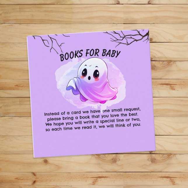 Tarjeta De Recepción Boo Baby Shower Halloween Purple Themed Fiesta (Subido por el creador)