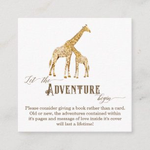 Tarjeta De Recepción Book Adventure Enclosure Boy Baby Shower Giraffe