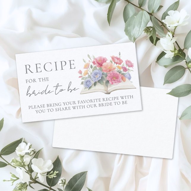Tarjeta De Recepción Book Bridal Shower Recipe (Book Bridal Shower Recipe Enclosure Card )