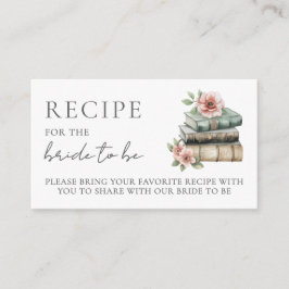 Tarjeta De Recepción Book Bridal Shower Recipe Request