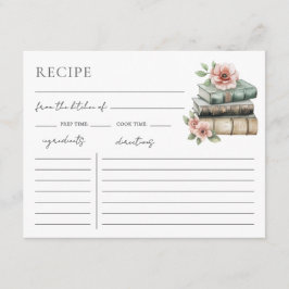 Tarjeta De Recepción Book Bridal Shower Recipe Request Card