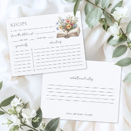 Tarjeta De Recepción Book Bridal Shower Recipe Request Card
