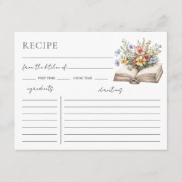Tarjeta De Recepción Book Bridal Shower Recipe Request Card