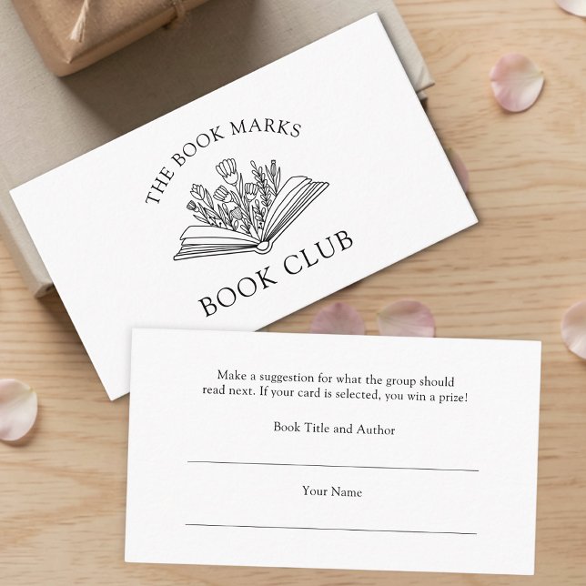 Tarjeta De Recepción Book Club Name Select A Book (Subido por el creador)