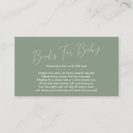 Tarjeta De Recepción Book Request Baby Shower Sage Green