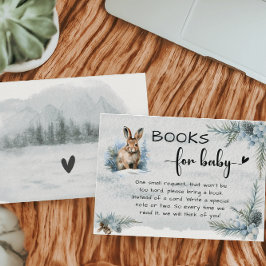 Tarjeta De Recepción Books Baby Shower para bebés de conejo de invierno