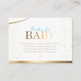 Tarjeta De Recepción Books Baby Shower para niños con espuma de oro