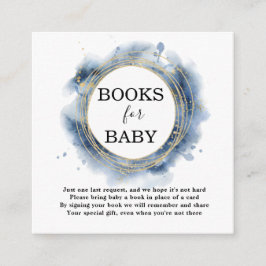 Tarjeta De Recepción Books for Baby Blue Boy Baby Shower Enclosure Card