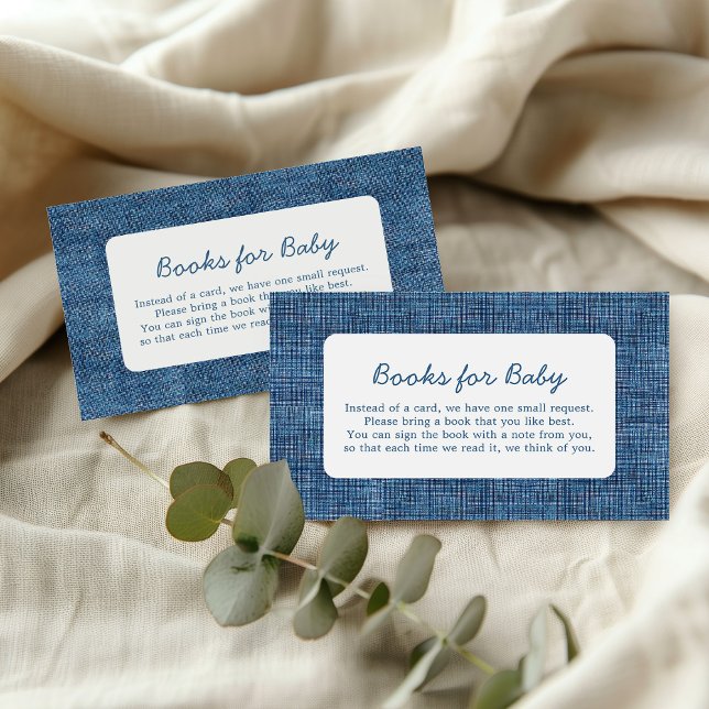 Tarjeta De Recepción Books For Baby Blue Jean Baby Denim Baby Shower (Subido por el creador)