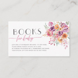 Tarjeta De Recepción Books for Baby | Blush Pink Watercolor Floral 