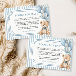 Tarjeta De Recepción Books for Baby Card Blue Bear