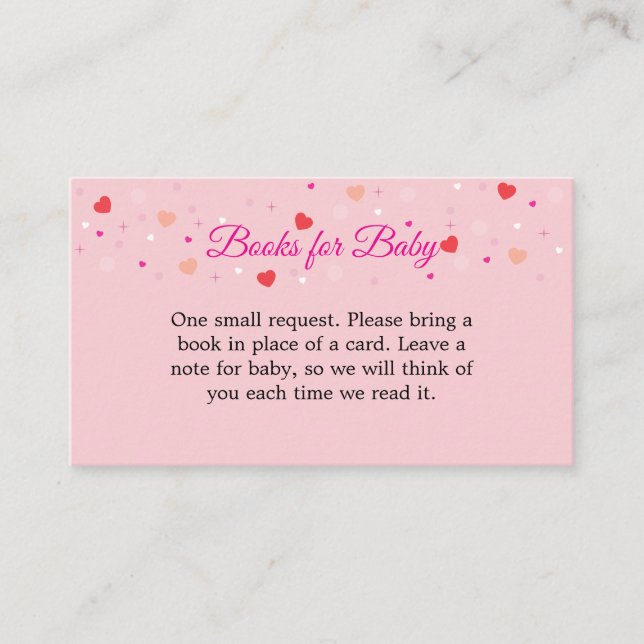 Tarjeta De Recepción Books For Baby Card to Include with Invitations (Anverso)