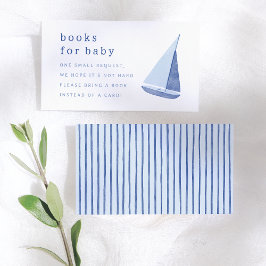 Tarjeta De Recepción Books for Baby Italian Sailboat Blue Baby Shower