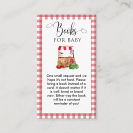 Tarjeta De Recepción Books for Baby Locally Grown Baby Shower Gingham