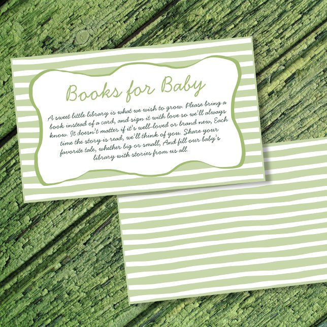 Tarjeta De Recepción Books For Baby Matcha Green Tea Baby Shower (Books For Baby Matcha Green Tea Baby Shower Enclosure Card)