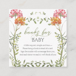Tarjeta De Recepción Books for Baby Meadow Flowers Baby Shower