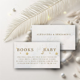 Tarjeta De Recepción Books For Baby Moon White Twinkle Stars Shower 