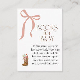 Tarjeta De Recepción Boots and Bows Baby Girl Books for Baby