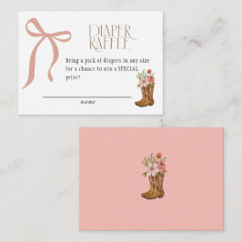 Tarjeta De Recepción Boots and Bows Baby Girl Shower Diaper Raffle