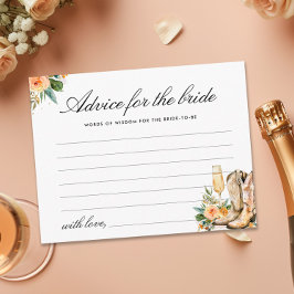 Tarjeta De Recepción Boots de consejo y ducha de novias occidental burb