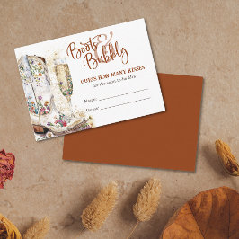 Tarjeta De Recepción Boots y burbujas en la ducha de novias adivinan cu