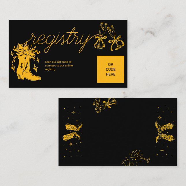 Tarjeta De Recepción Boots y ducha de novias de champán (Anverso / Reverso)