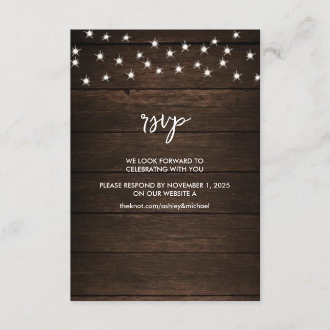Tarjeta De Recepción Boots y Rosas de boda personalizada RSVP por sitio (Anverso)