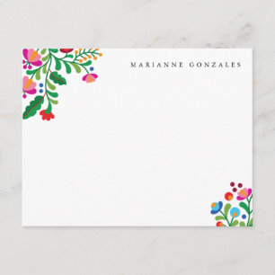 Tarjeta De Recepción Bordados coloridos mexicanos