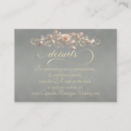 Tarjeta De Recepción Borde de Arco de Rosa, Código QR - Salvia