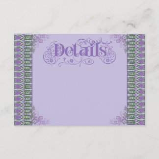 Tarjeta De Recepción Borde elegante de cardo lila Art Nouveau