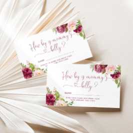 Tarjeta De Recepción Borgoña rosa de Rubor cuán grande es el vientre de