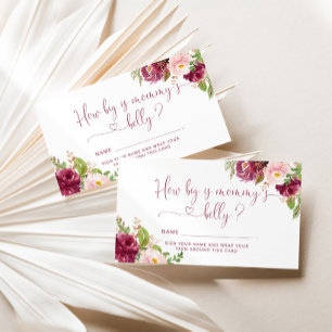 Tarjeta De Recepción Borgoña rosa de Rubor cuán grande es el vientre de