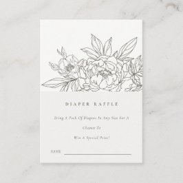 Tarjeta De Recepción Borrador floral marrón Diaper Raffle Baby Shower