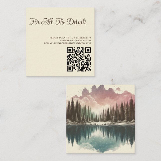 Tarjeta De Recepción Bosque acuático (Anverso / Reverso)