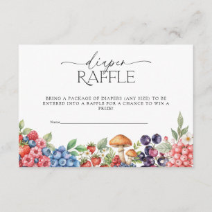 Tarjeta De Recepción Bosque Botánico Berries Baby Shower Diaper Raffle