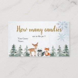 Tarjeta De Recepción Bosque de animales de invierno de Woodland: ¿Cuánt
