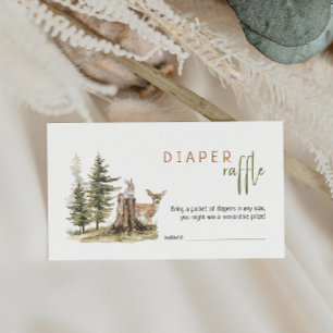 Tarjeta De Recepción Bosque de animales de Woodland Baby Shower Diaper 