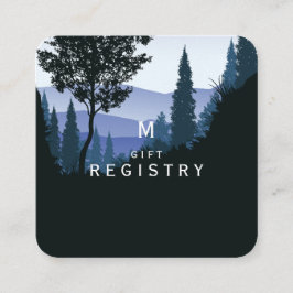 Tarjeta De Recepción Bosque de bosques azules, registro de regalos de B