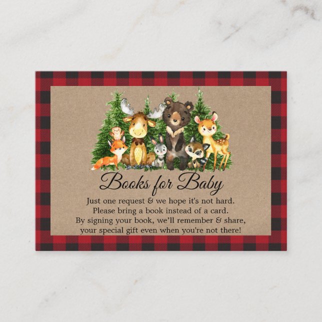 Tarjeta De Recepción Bosque de bosques de bosque de bosques animales li (Anverso)