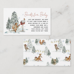 Tarjeta De Recepción Bosque de bosques de invierno   Solicitud de libro